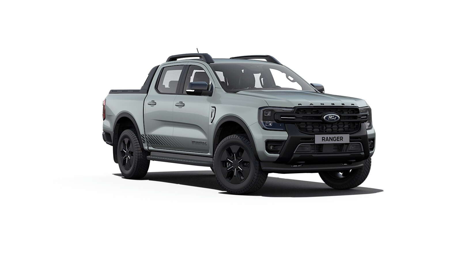 Grey Ford Ranger Wildtrak from 3/4 front angle