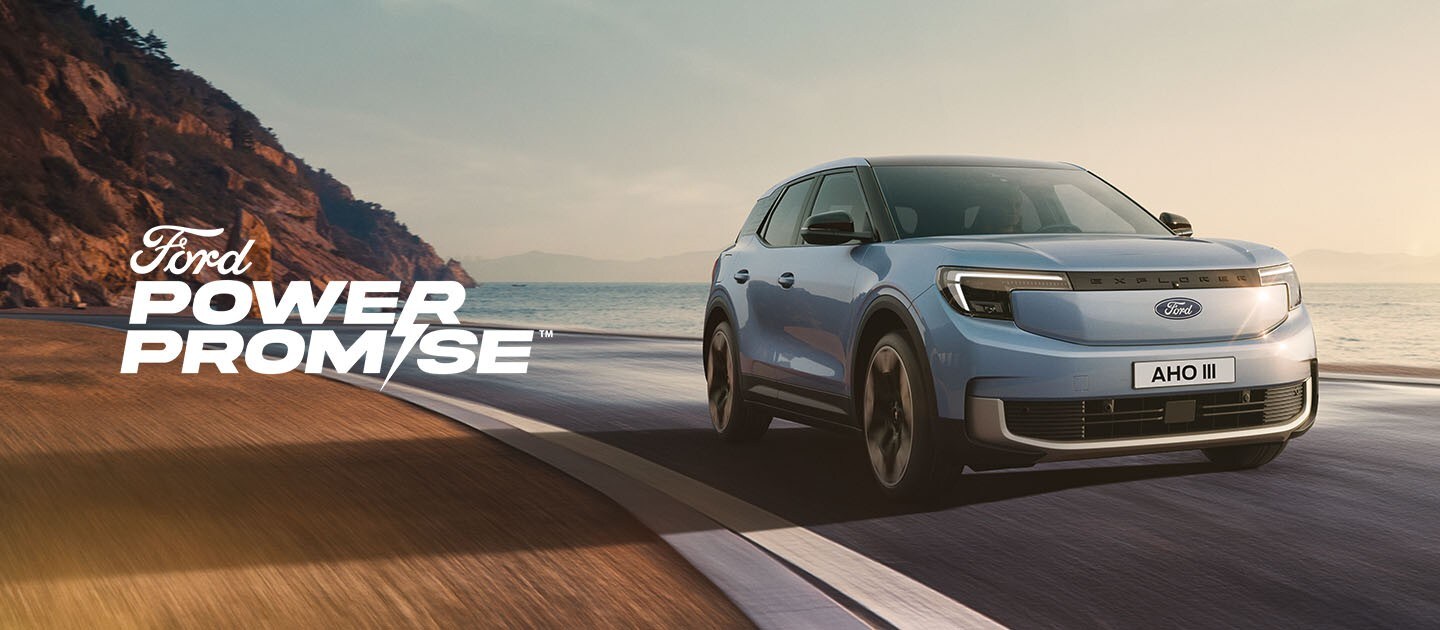 The New All-Electric Explorer being driven through wild landscape