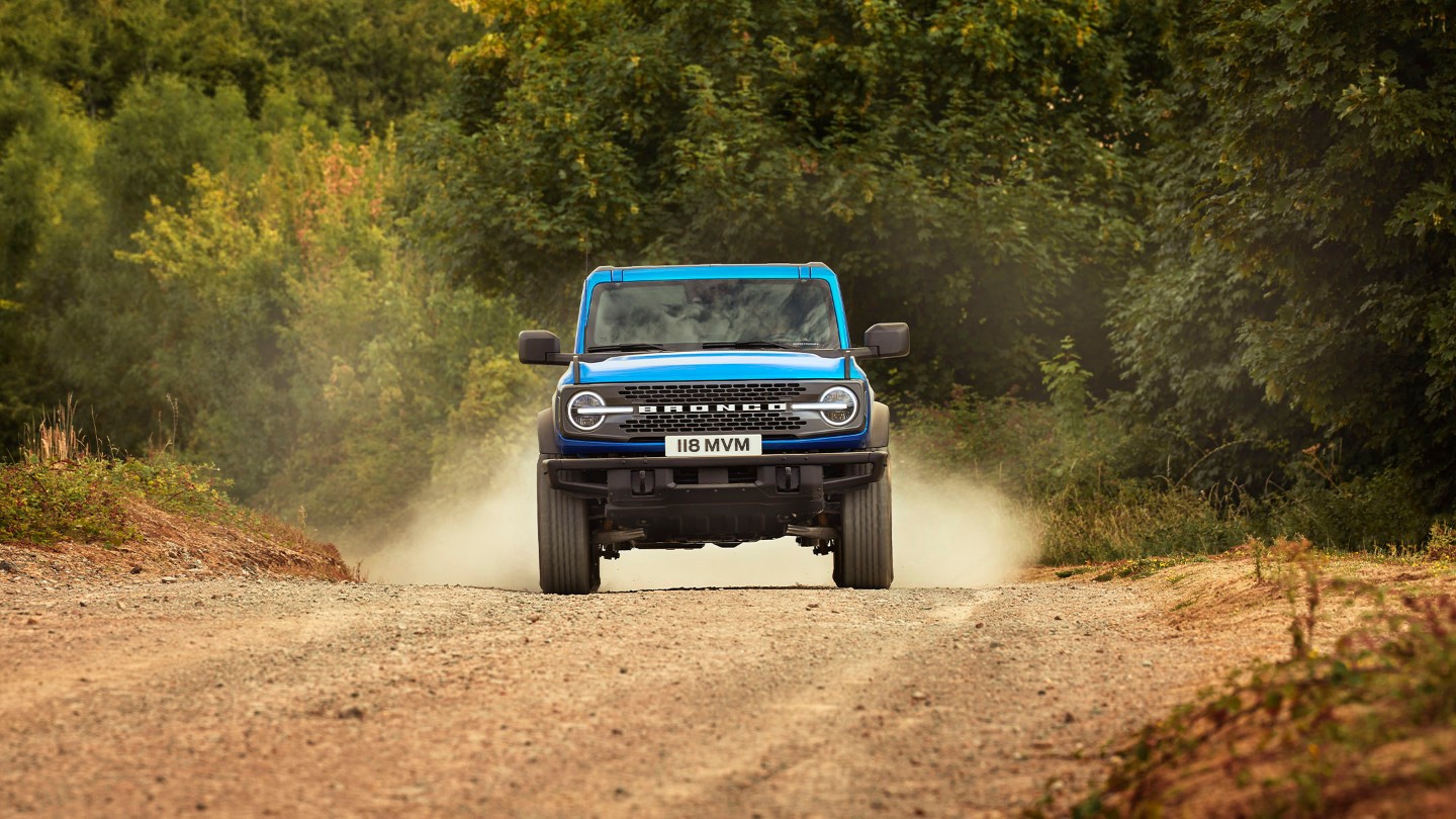 Ford Bronco front exterior driving offroad