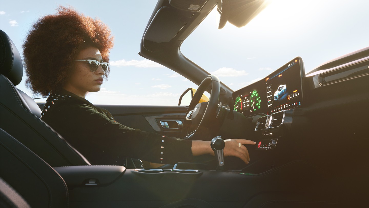 All-New Ford Mustang interior with dashboard and driver