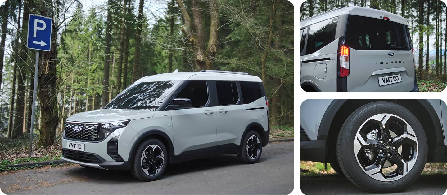 Ford Tourneo Courier Tourneo,din stanga, pe drum forestier