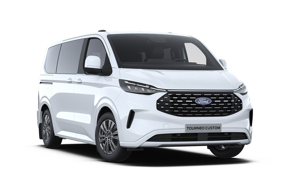 Vedere din partea stanga a unui Ford Tourneo Titanium, culoare alba