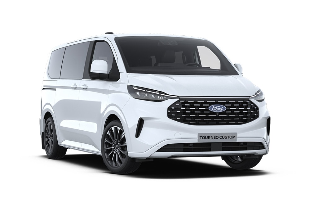 Vedere din partea stanga a unui Ford Tourneo Titanium X, culoare alba