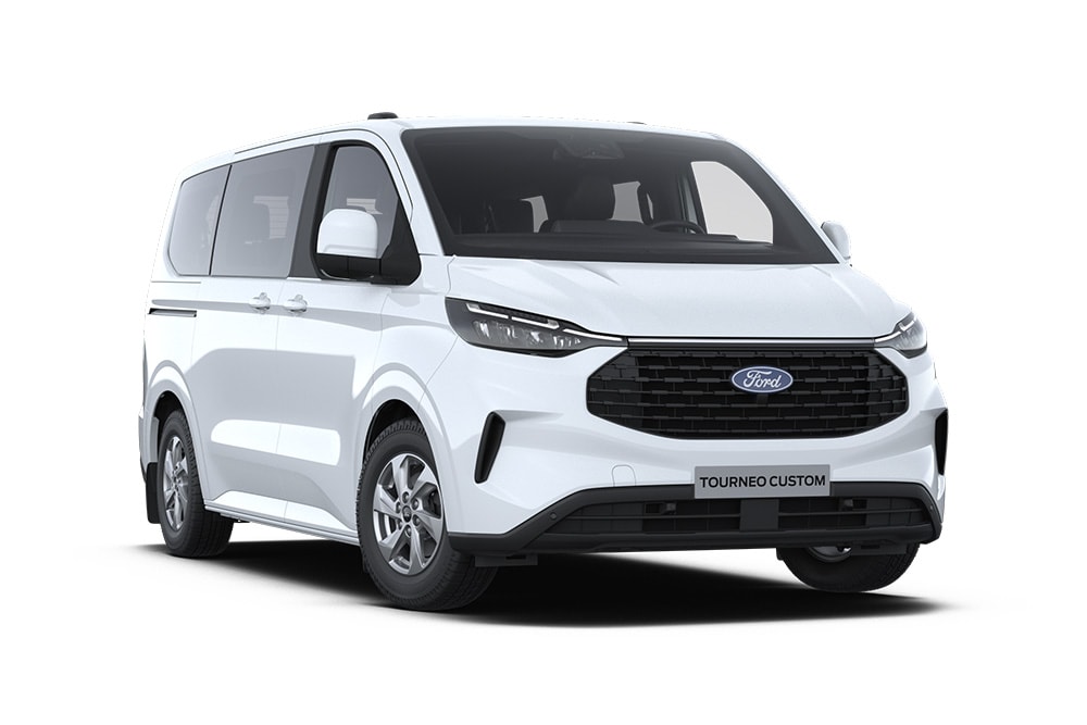 Vedere din partea stanga a unui Ford Tourneo Trend, culoare alba