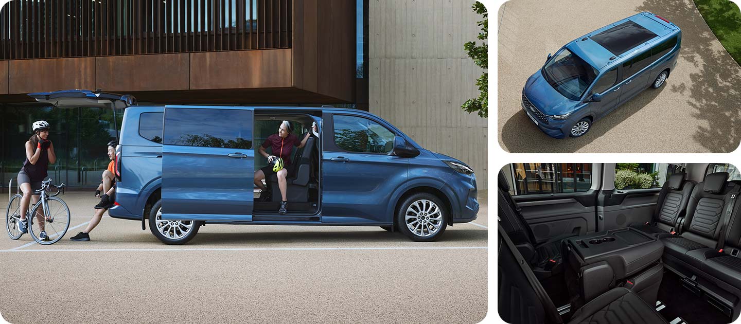 A collage of the All-New Tourneo Custom from different angles