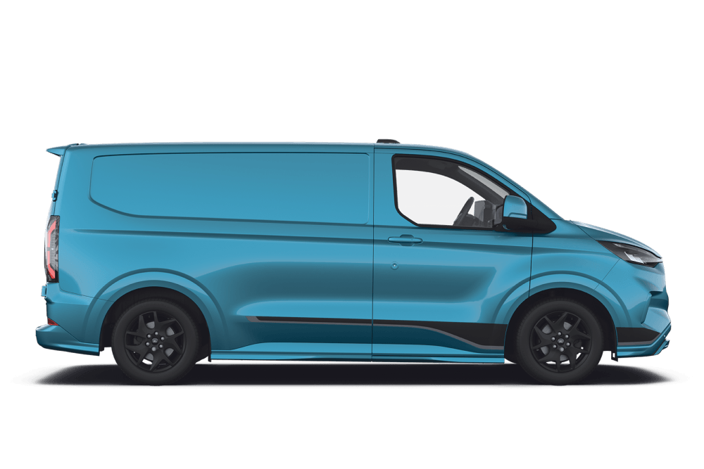 Vedere din lateral a Ford E-Transit Custom 