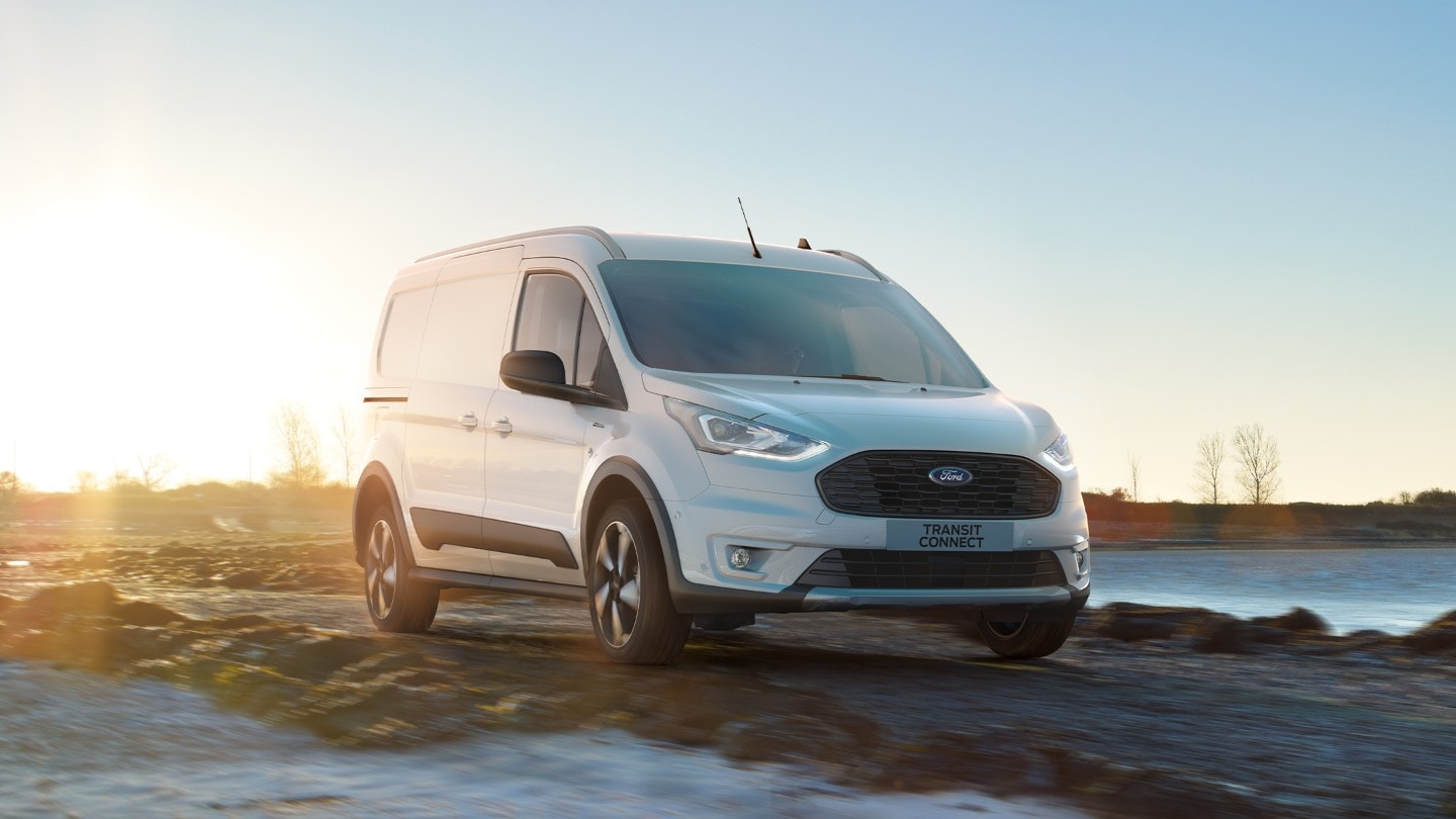 Ford Transit Connect Active parked on a  mountain road