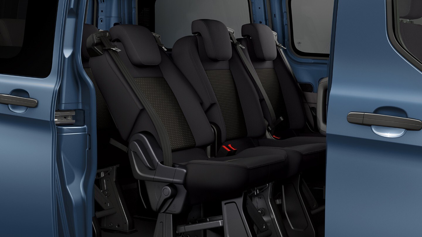New Blue Ford Transit Custom rear seating New Blue Ford Transit Custom rear seating