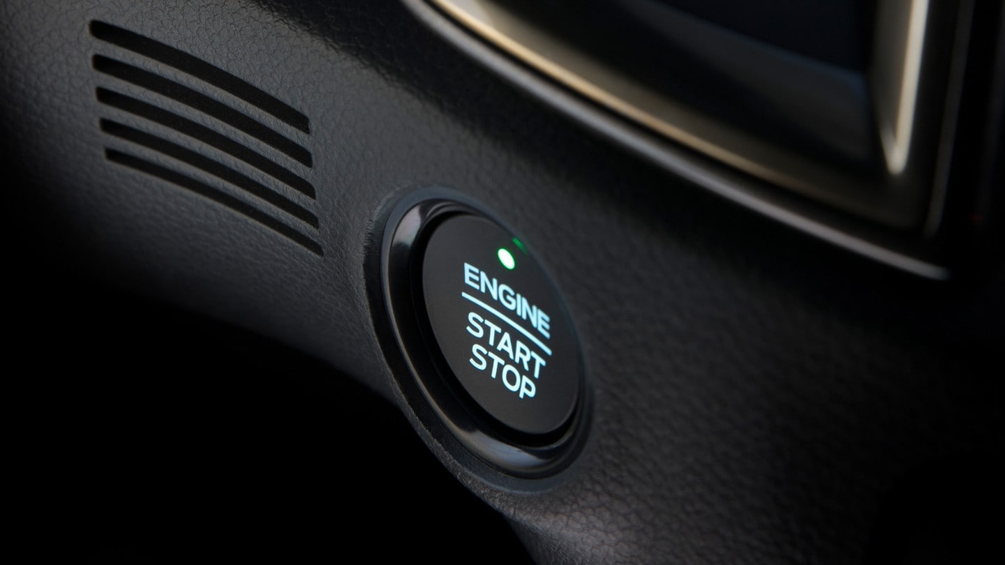 Ford Ranger power starter button close up