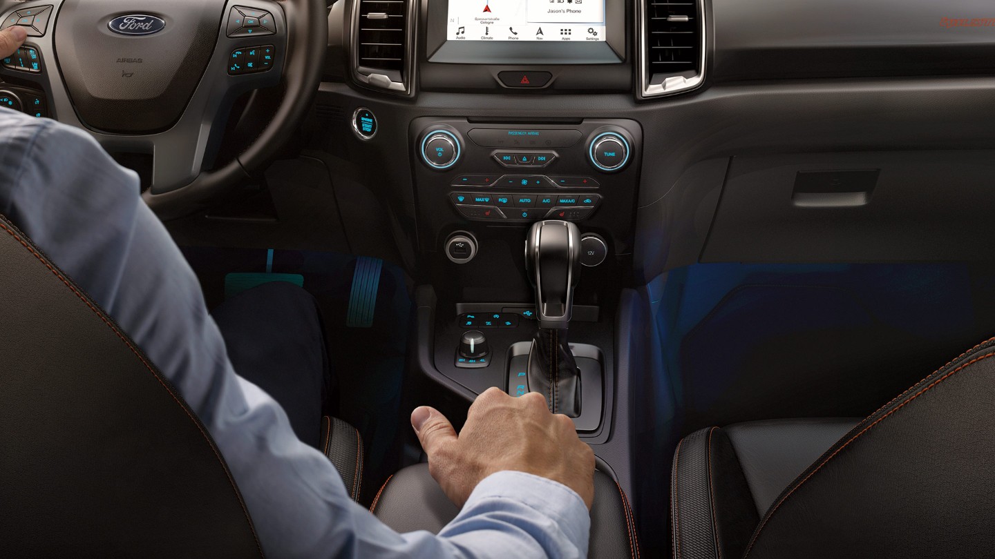 Ford Ranger interior with ambient lighting