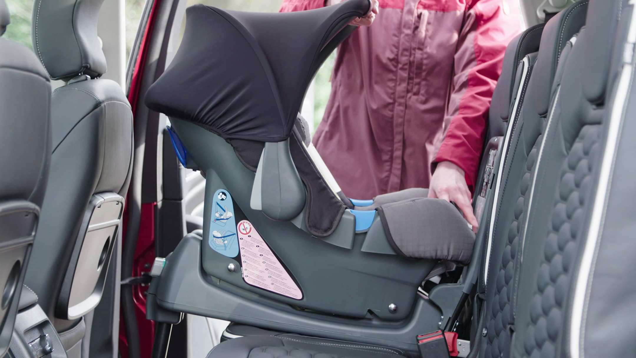 Child seat close up ISOFIX child seat attachment