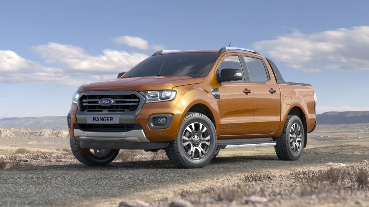 Ford Ranger with mountain backdrop