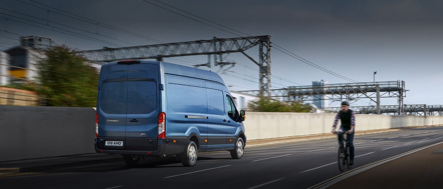 Transit Van driving in city