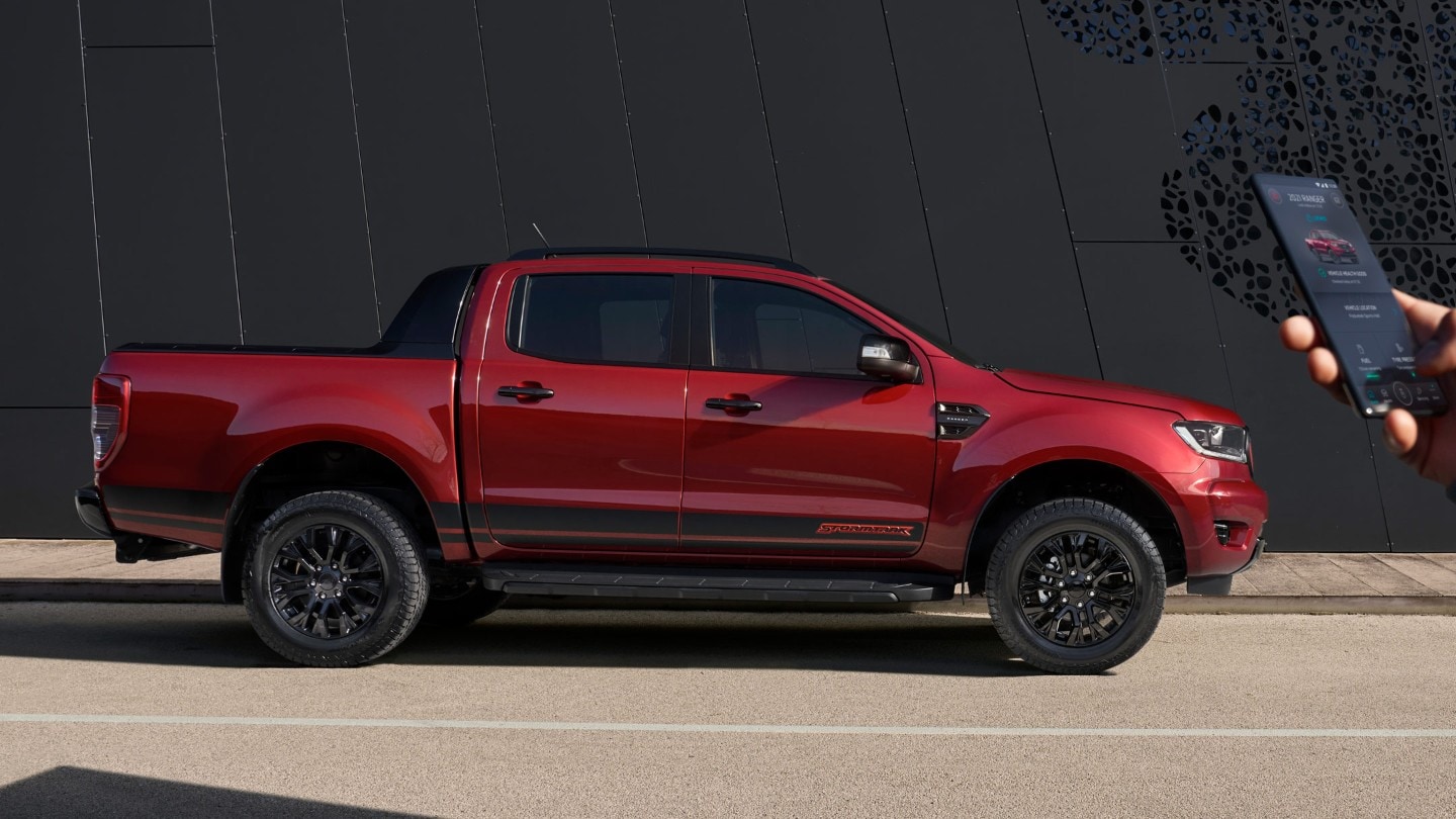 Ford Ranger Stormtrak side view showing connectivity