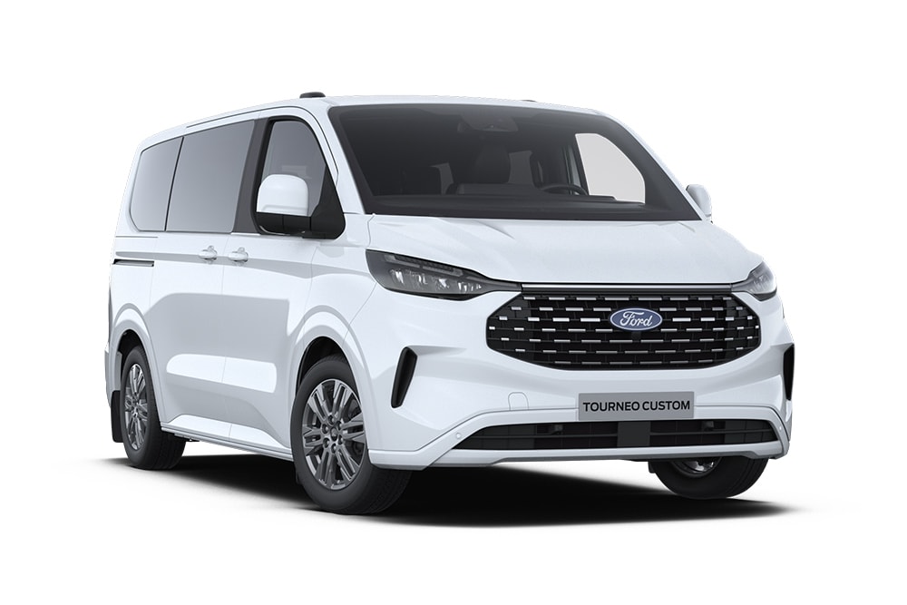 Vedere din partea stanga a unui Ford Tourneo Titanium, culoare alba