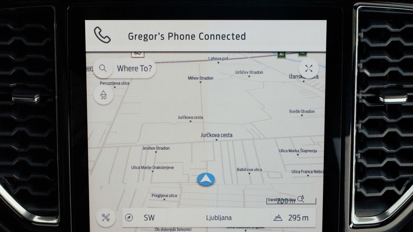 Noul Ford Ranger, navigație conectată ilustrată pe ecran