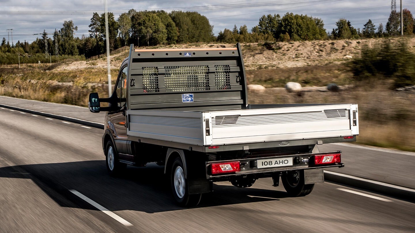 Ford Transit Chassis Cab carrying heavy load