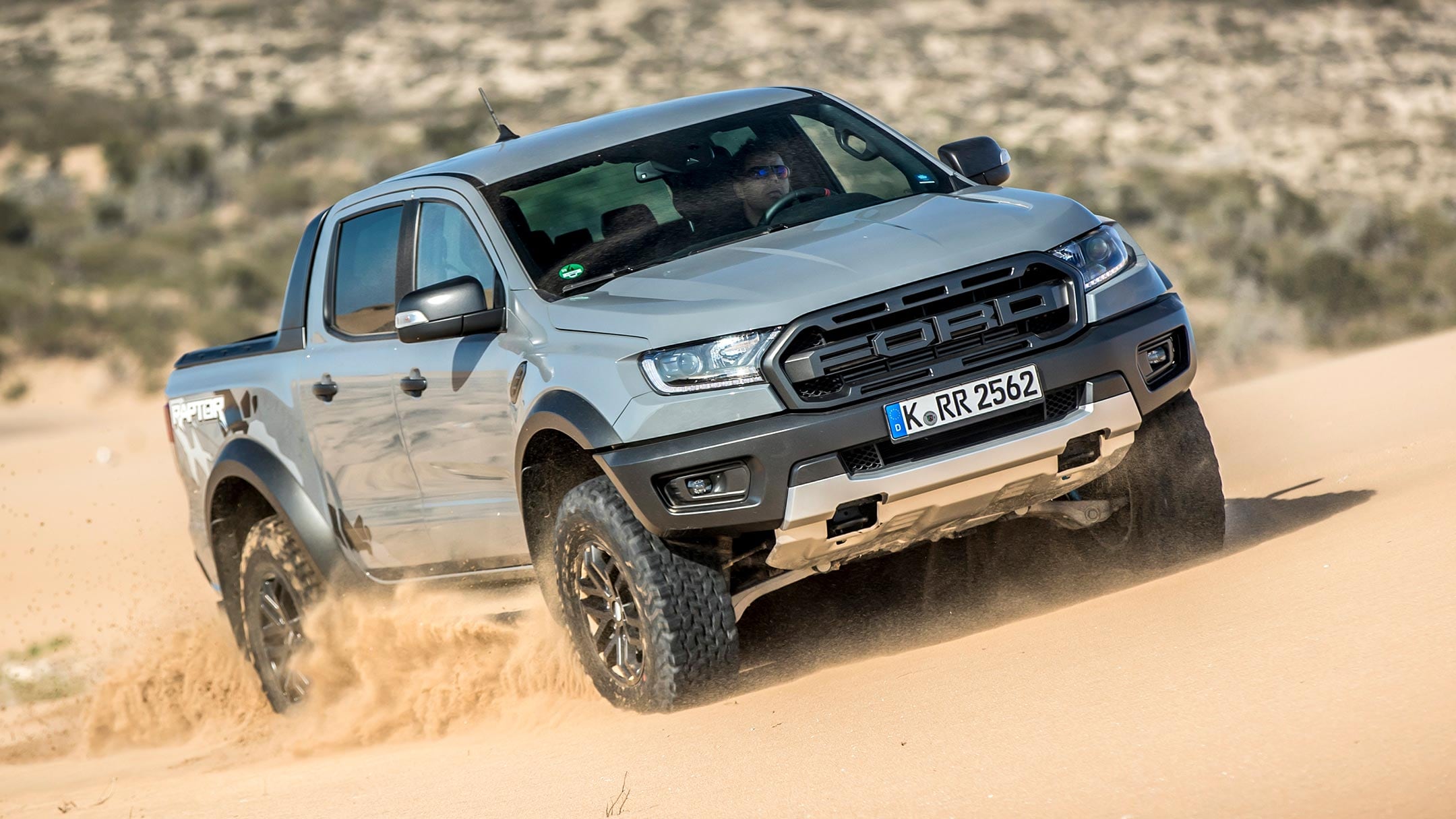 Ford Ranger Raptor driving up hill