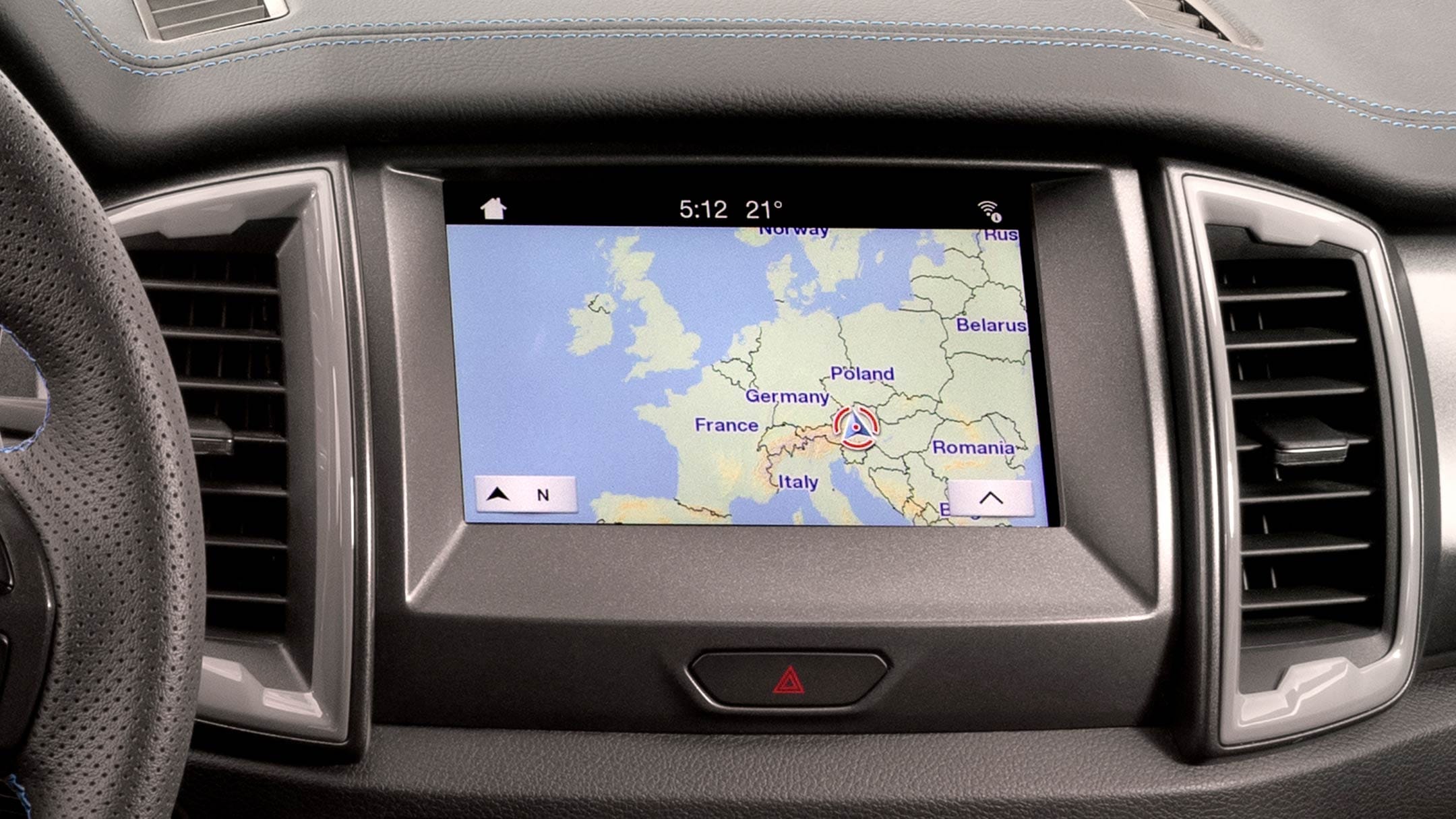 Ford Ranger Raptor close up integrated SatNav system