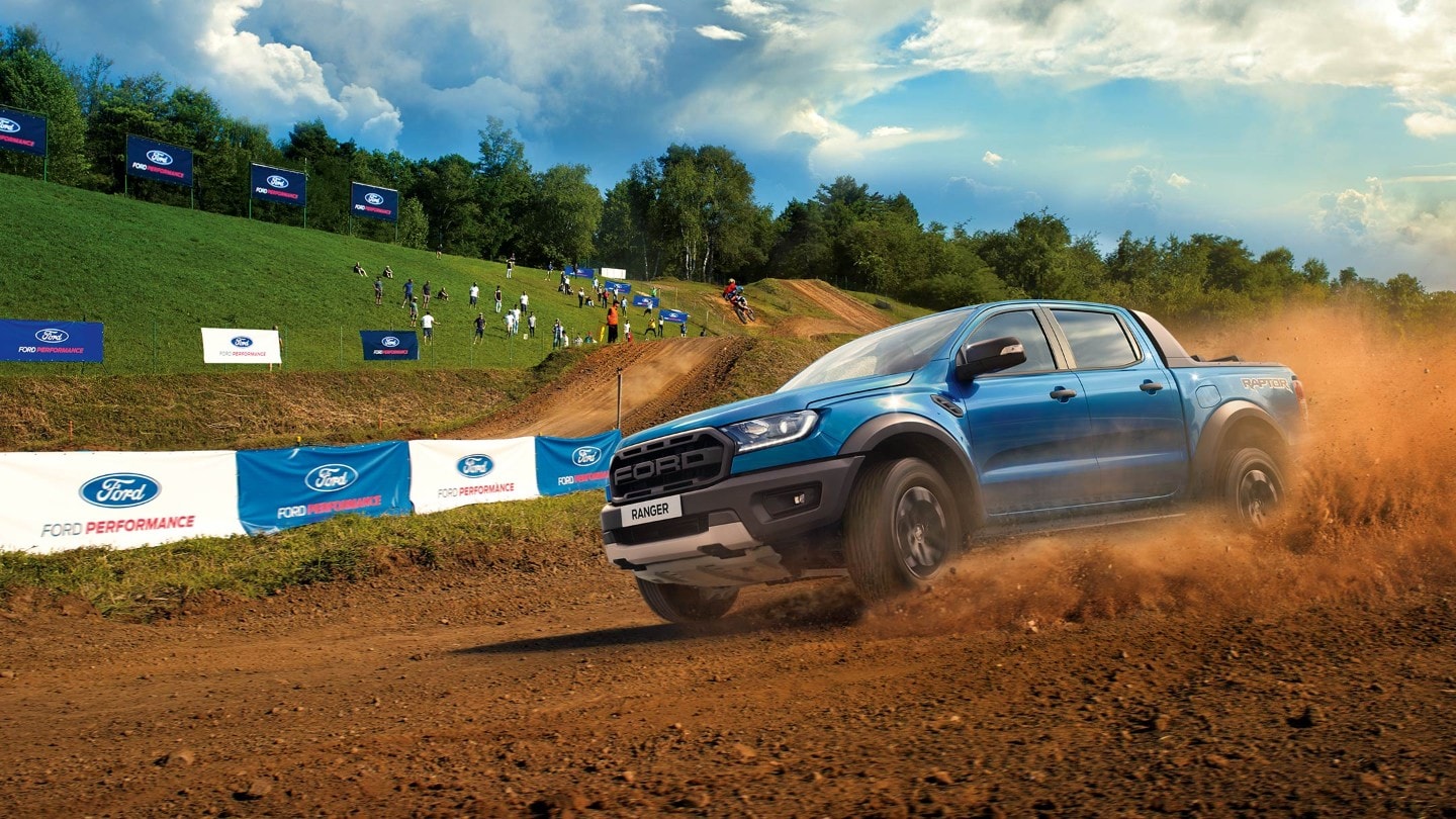 Ford Ranger Raptor on racer track