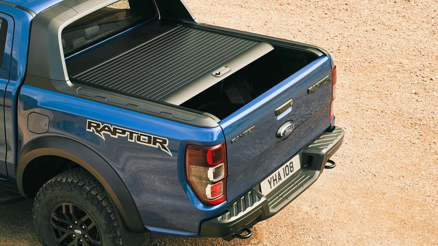 Blue Ford Ranger Raptor bed