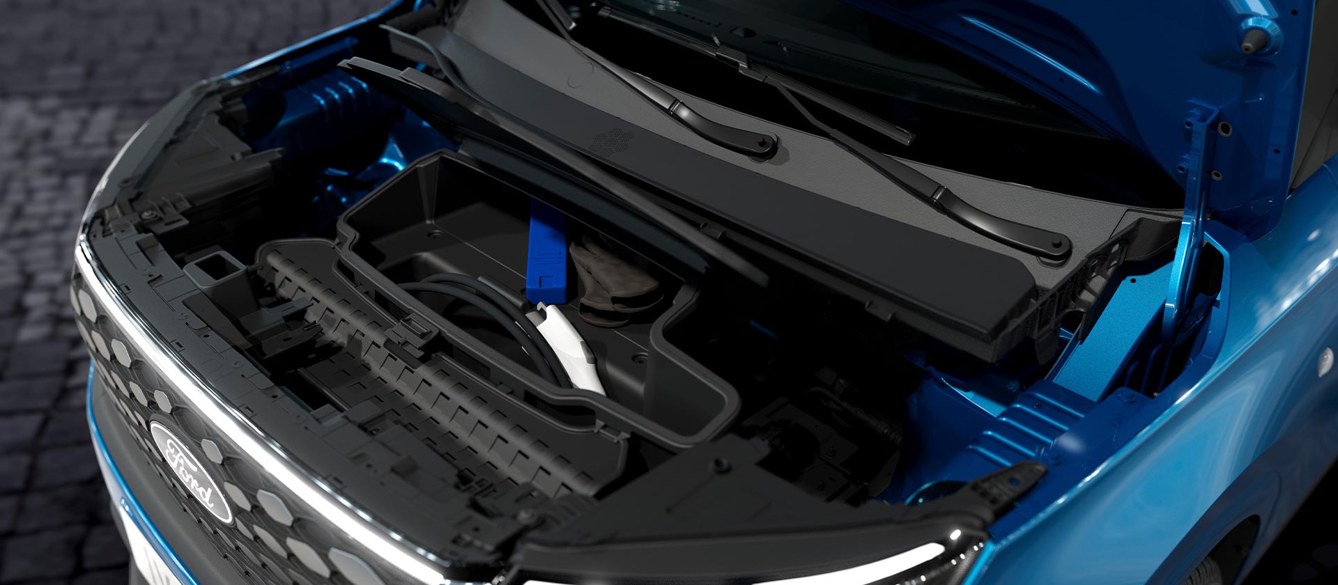 Ford E-Transit Courier - spatiu depozitare frontal (trunk)
