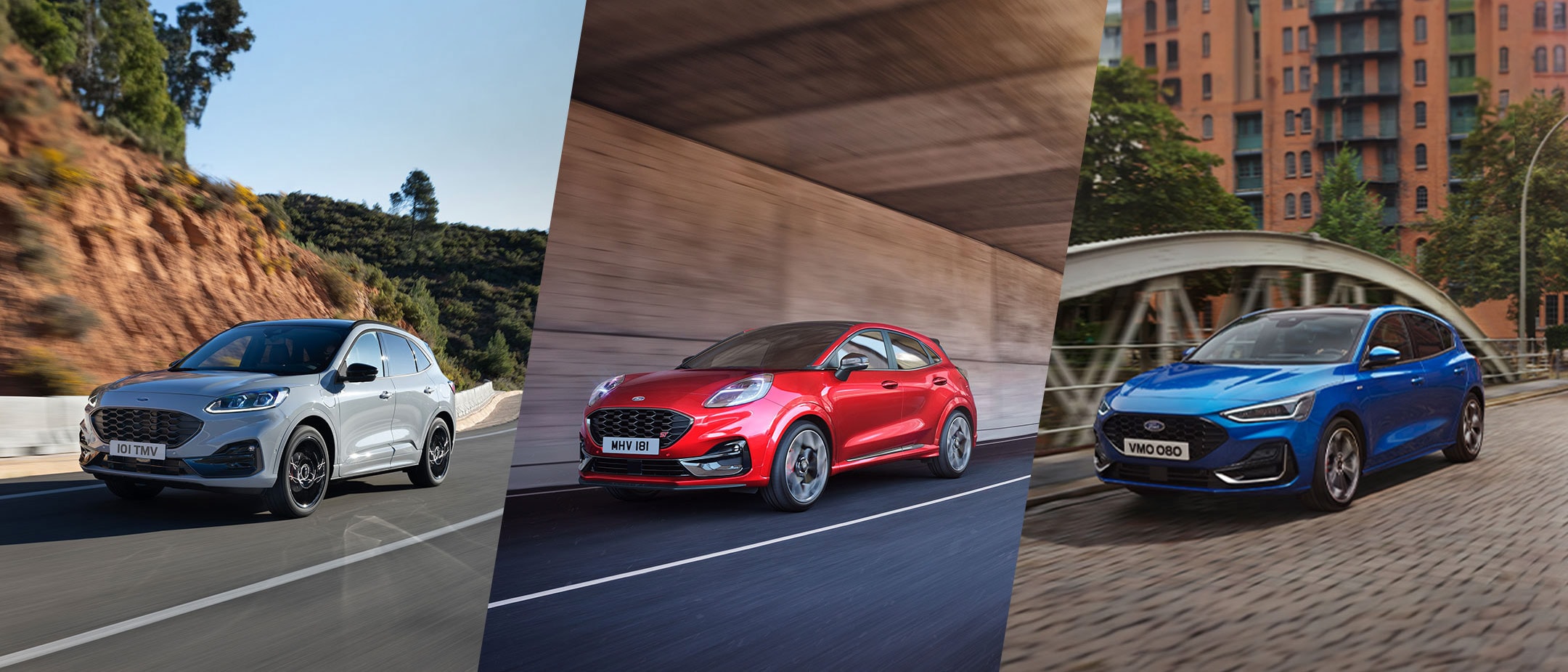 Three cars driven on roads - Ford ECOBONUS
